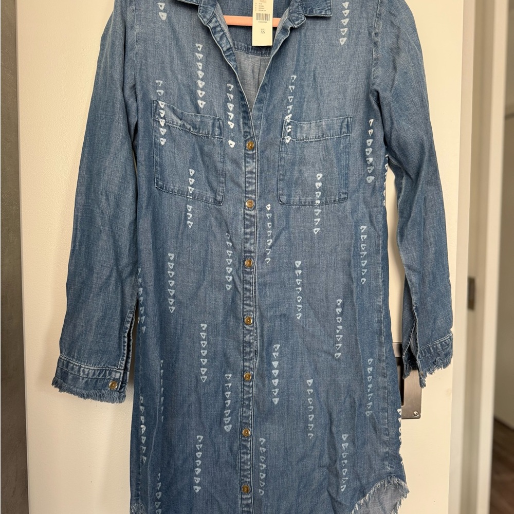Cloth & Ston by Anthropologie Blue Denim Dress - Picture 2 of 3